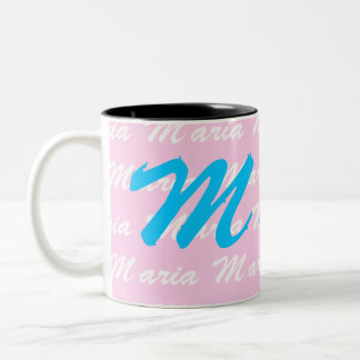 Maria Name Design Pattern Zweifarbige Tasse