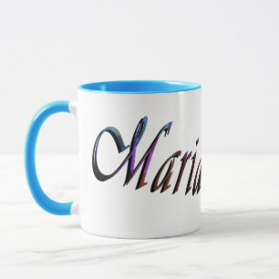 Maria, Name, Logo, Blue Combo-Kaffee-Tasse Tasse