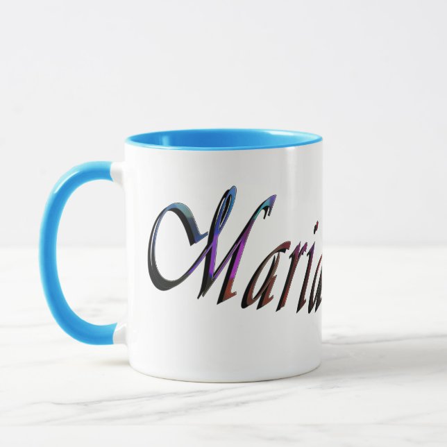 Maria, Name, Logo, Blue Combo-Kaffee-Tasse Tasse (Links)