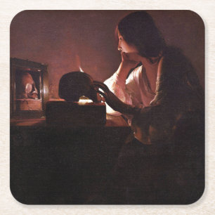 Maria Regrets, La Tour Rechteckiger Pappuntersetzer