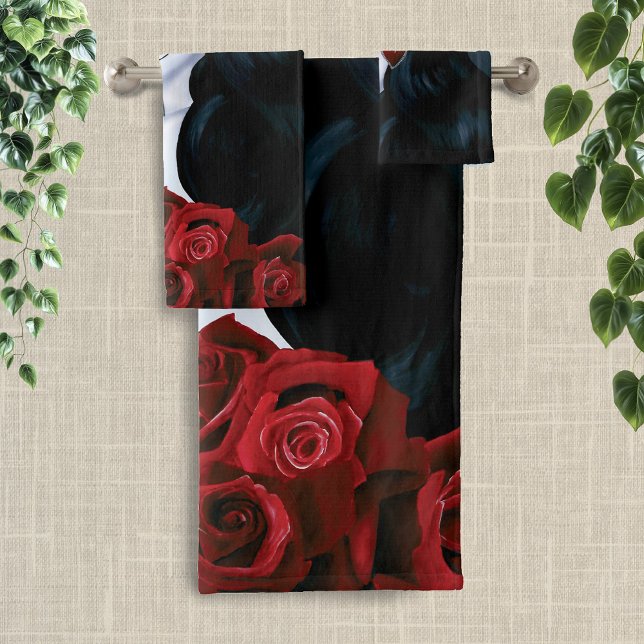 Maria Sugar Skull Rote Rosen Badhandtuch Set (Von Creator hochgeladen)