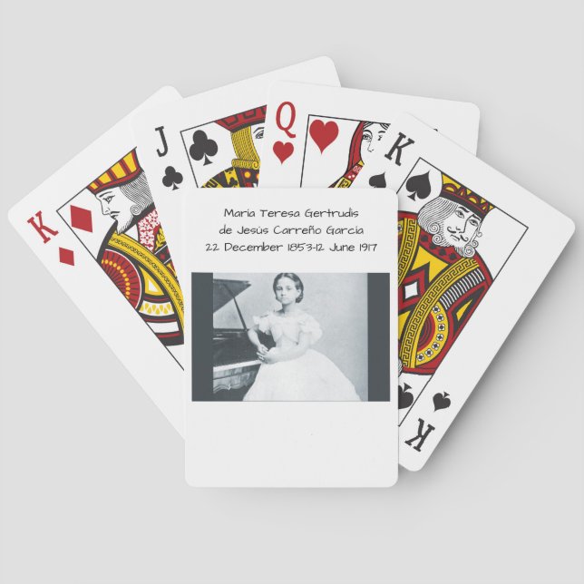 María Teresa Gertrudis de Jesús Carreño García Spielkarten (Rückseite)