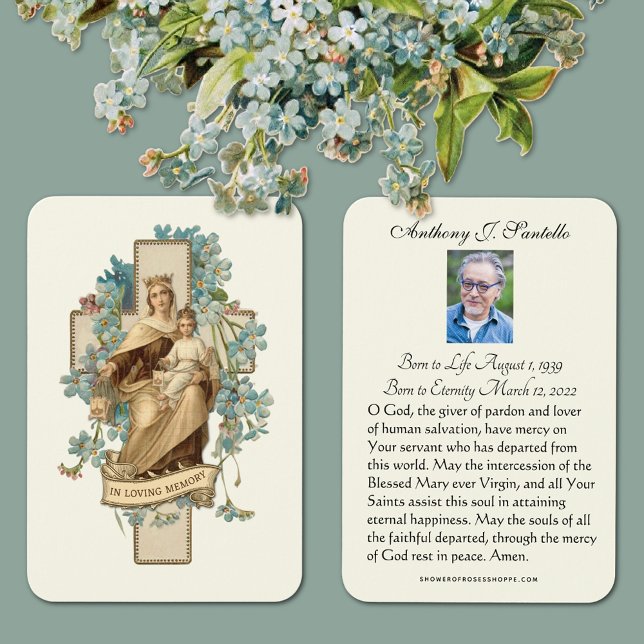 Maria und Jesus Beerdigung Gedenkkarte Gebet Heili (Traditional Catholic Funeral Memorial Prayer Cards)