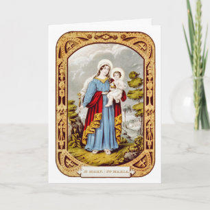 Maria und Jesus, eine alte Weihnachtskarte Feiertagskarte