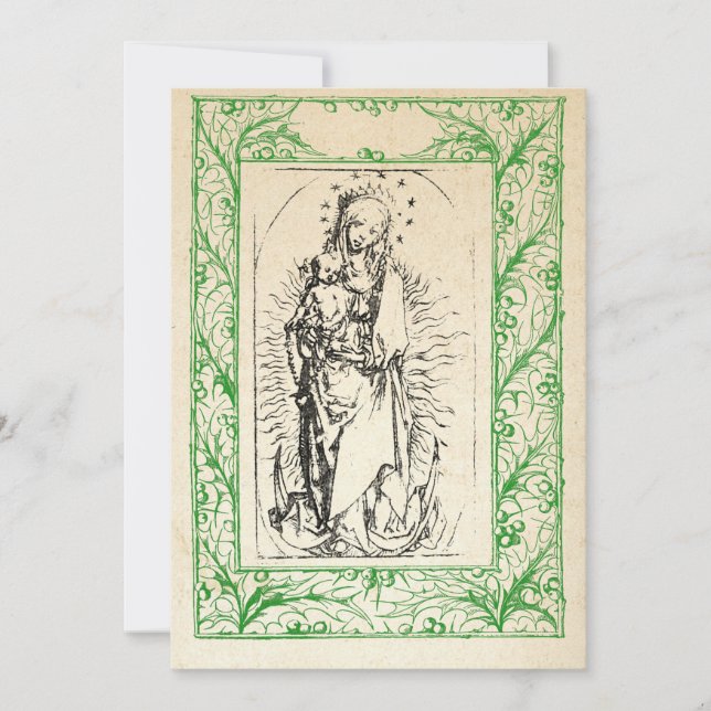 Maria und Jesus heilige Grenzdecke Feiertagskarte (Vorderseite)