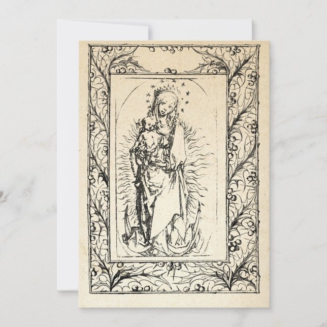 Maria und Jesus heilige Grenzdecke Feiertagskarte (Vorderseite)