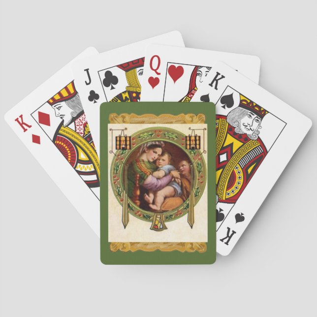 Maria und Jesus mit Heilige Spielkarten (Rückseite)