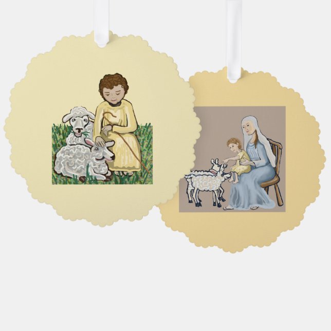 Maria und Jesus Ornament Karte (Vorderseite/Rückseite)
