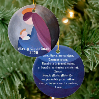 Maria und Jesuskind - Ave Maria Vintage-Gemälde Keramik Ornament