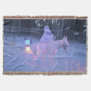 Maria und Jesuskind Nacht Schnee Winter Skulptur Decke