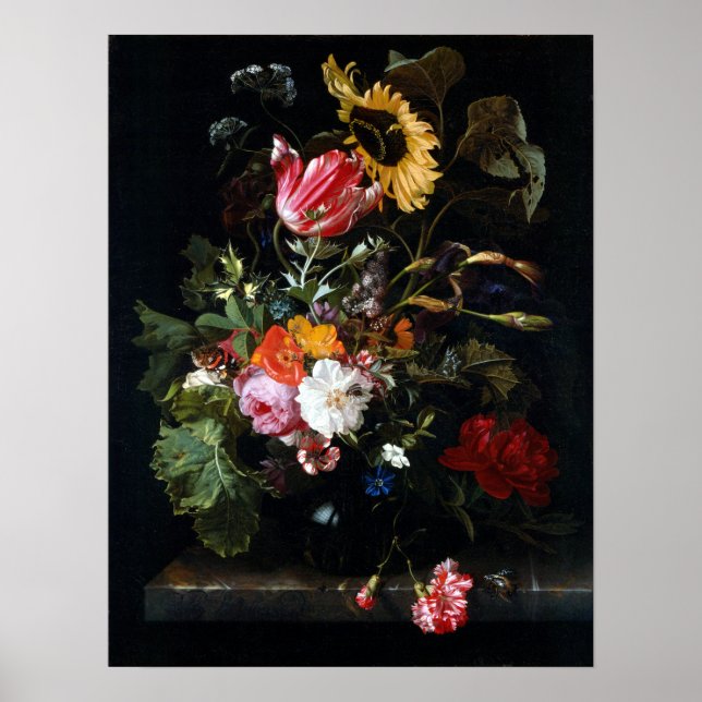 Maria van Oosterwyck Bouquet von Blume in einer Va Poster (Vorne)