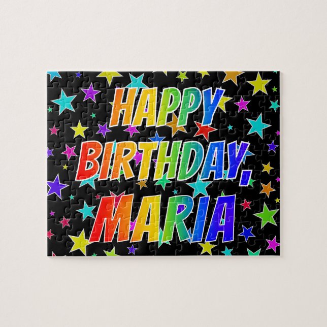 "MARIA" Vorname, Spaß "GLÜCKLICHER GEBURTSTAG" Puzzle (Horizontal)