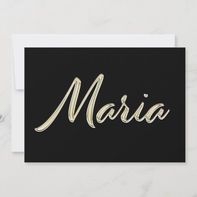 Maria white gold Handwriting Karte (Vorderseite)