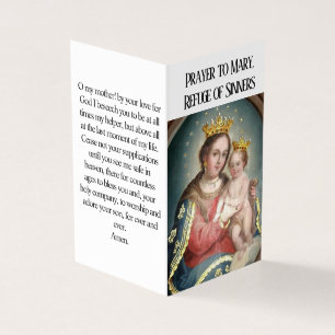 Maria, Zuflucht der Sünder Gebetskarte