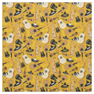 Mariachi Band Instrumentenmuster Stoff