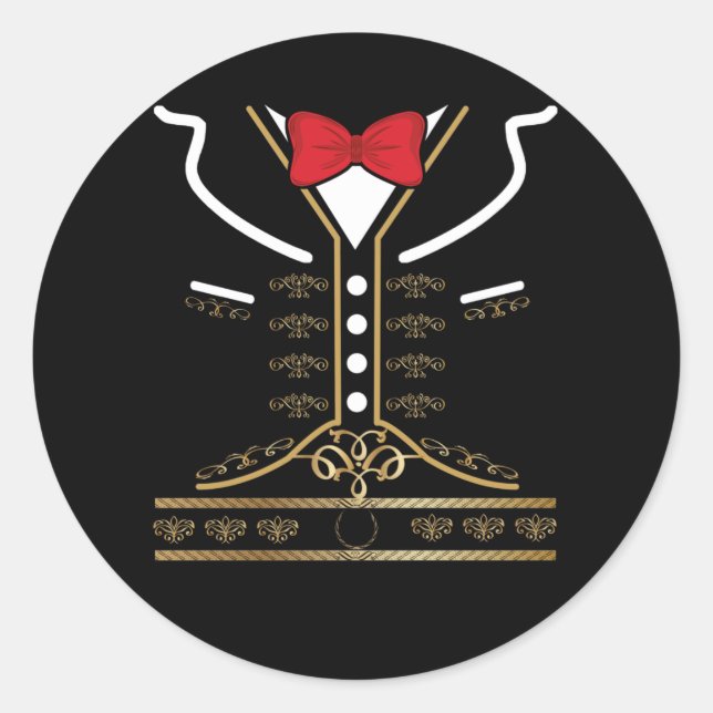 Mariachi Charro Mexikanisches Kostüm für Cinco de  Runder Aufkleber (Vorderseite)