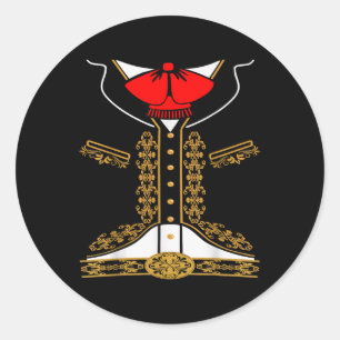 Mariachi Charro Mexikanisches Kostüm für Cinco de  Runder Aufkleber