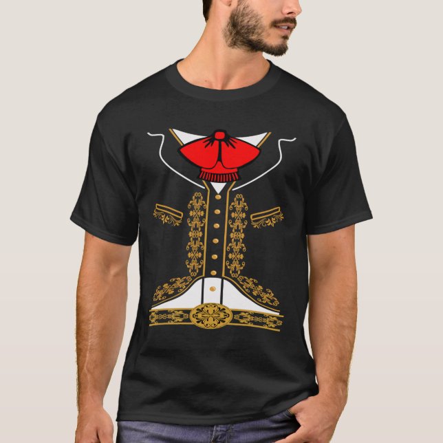 Mariachi Charro Mexikanisches Kostüm für Cinco de  T-Shirt (Vorderseite)