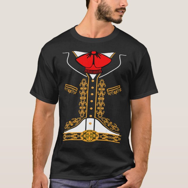Mariachi Charro Mexikanisches Kostüm für Cinco de  T-Shirt (Vorderseite)