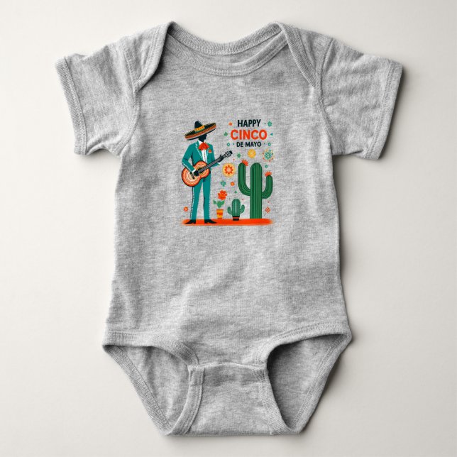 Mariachi-Feier – Frohes Cinco de Mayo Baby Strampler (Vorderseite)
