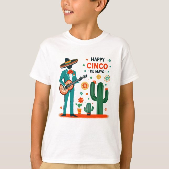 Mariachi-Feier – Frohes Cinco de Mayo T-Shirt (Vorderseite)