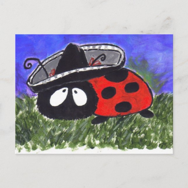 Mariachi Ladybug Postcard Postkarte (Vorderseite)