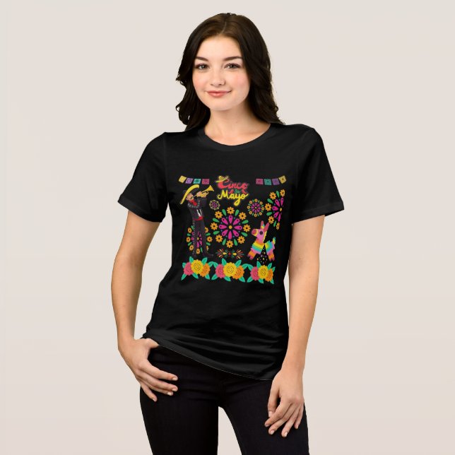 Mariachi magic nights black Tri-Blend shirt (Vorderseite voll)