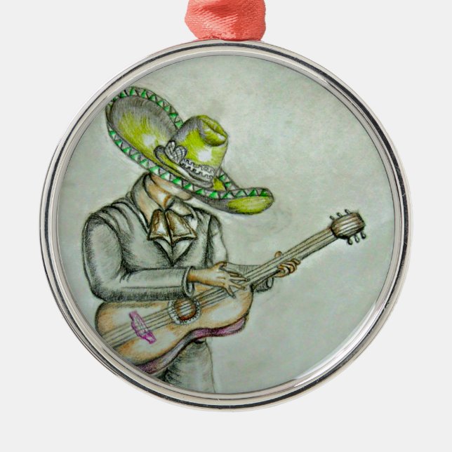 Mariachi Ornament Aus Metall (Vorne)