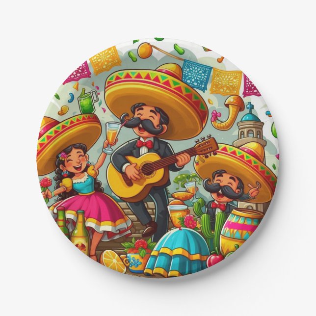 Mariachi Pappteller (Vorderseite)