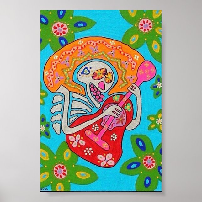 Mariachi Serenade Skeleton Poster (Vorne)