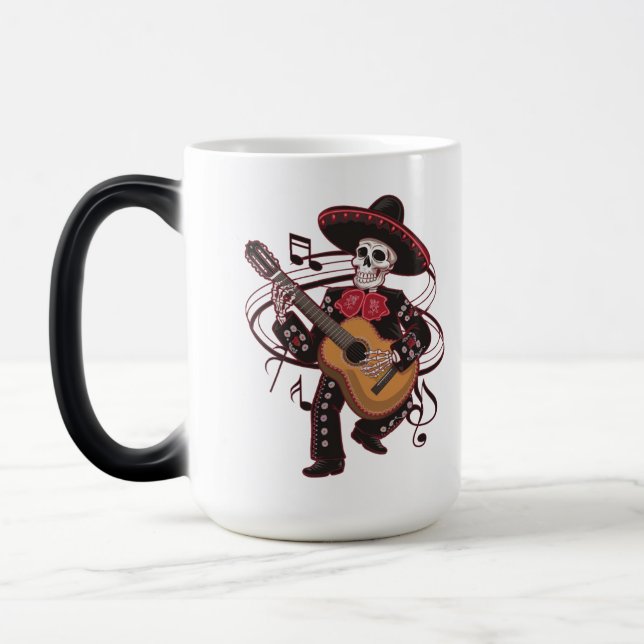 Mariachi Skeleton Groove Verwandlungstasse (Links)