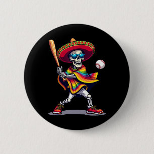 Mariachi-Skelett Bysebyll Cinco De Mayo Mexikanisc Button