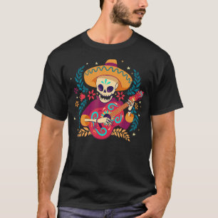 Mariachi Tag des Toten Skeletts Cinco de Mayo Mexi T-Shirt