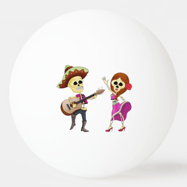 Mariachi tanzend Couple Day of the Dead Tischtennisball (Vorderseite)