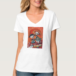 Mariachi-Trio Dia de Los Muertos Skeleton T-Shirt