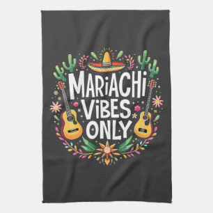 Mariachi Vibes Only Mexico Saxophone Music Lovers Geschirrtuch