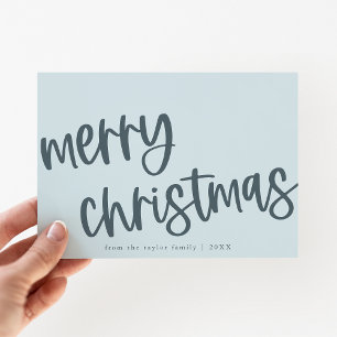 MARIAH Blue Niedlich Trendy Family Frohe Weihnacht Feiertagskarte