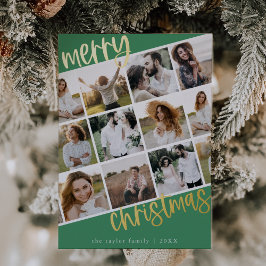 MARIAH Green Gold Foil Fun Multi Foto Weihnachten Folien Feiertagskarte