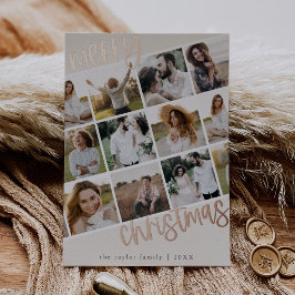 MARIAH Rose Gold Foil Fun Multi Foto Weihnachten Folien Feiertagskarte