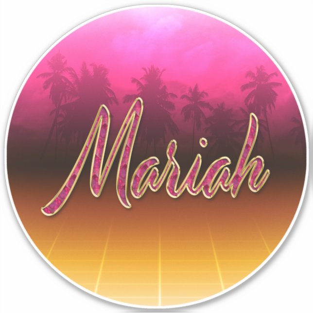Mariah Vorname Name golden pink Aufkleber Sticker (Vorderseite)