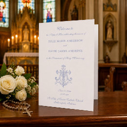 Marian Blue Cross Katholic Wedding Program