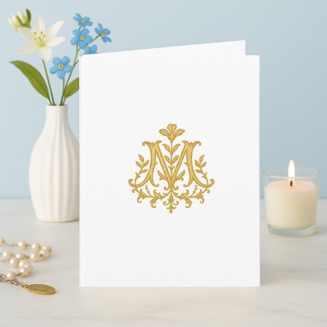 Marian Monogram Catholic Card - Totus Tuus Karte (Von Creator hochgeladen)