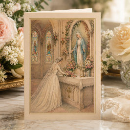 Marianischer Altar Brautstrauß Hochzeit Dankeskarte