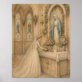 Marianischer Altar Brautstrauß Hochzeit Poster