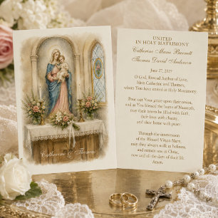 Marianischer Altar-Hochzeitsgebet-Karte