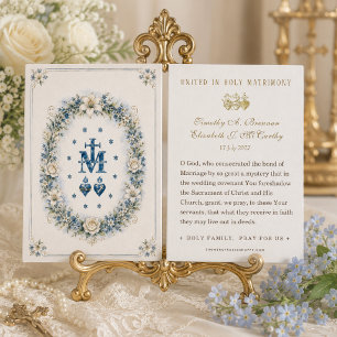 Marianisches Monogramm mit Heiligen Herzen Floral