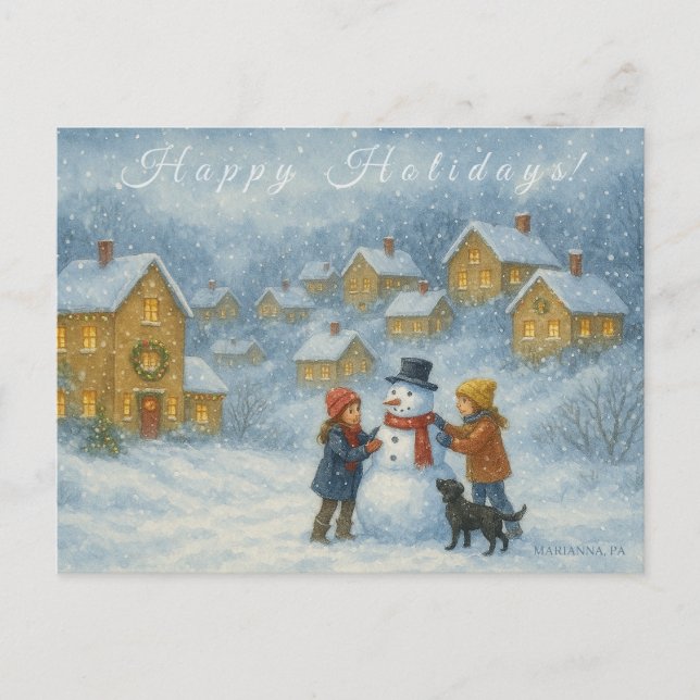 Marianna Pennsylvania Holiday Winter Collectible  Postkarte (Vorderseite)