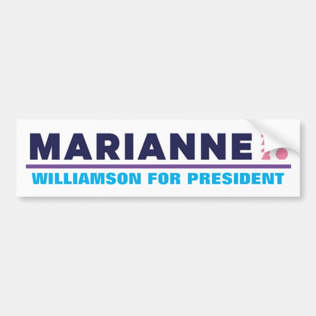 Marianne Williamson für Präsident 2020 Autoaufkleber (Vorne)