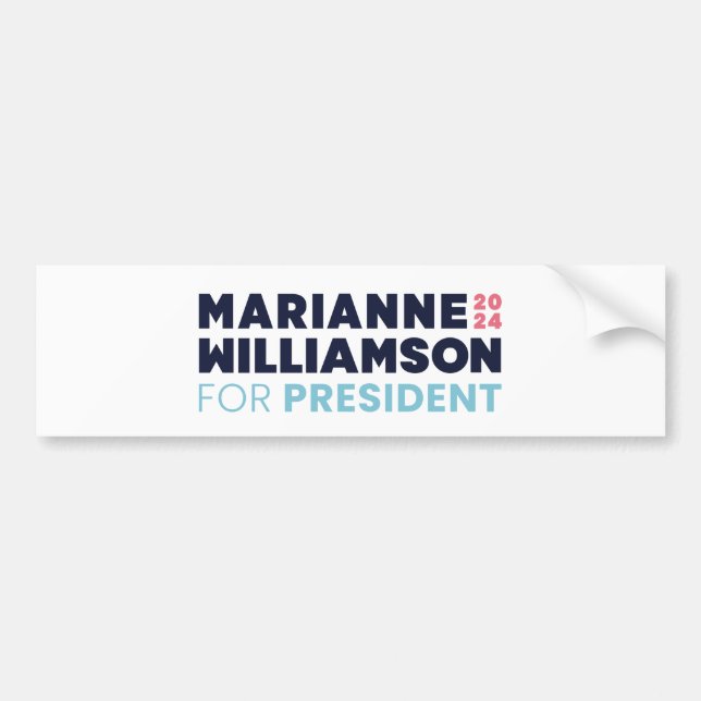 Marianne Williamson für Präsident 2024 Autoaufkleber (Vorne)