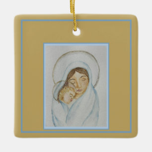 Marias Mantel & Weihnachten des Kindes Keramikornament